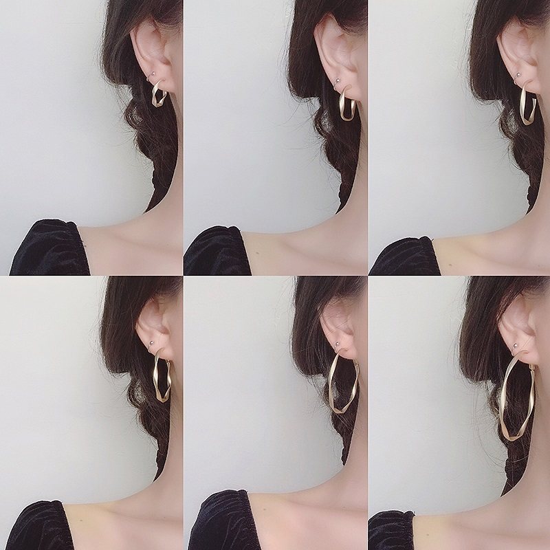 S925银针耳环女莫比乌斯潮网红个性气质圆圈夸张欧美耳钉显瘦耳圈,淘宝优惠券,粉丝福利购,淘宝优惠卷