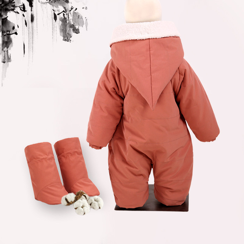 巧绵外出抱衣宝宝手工棉花冬季棉服 巧绵连身衣/爬服/哈衣