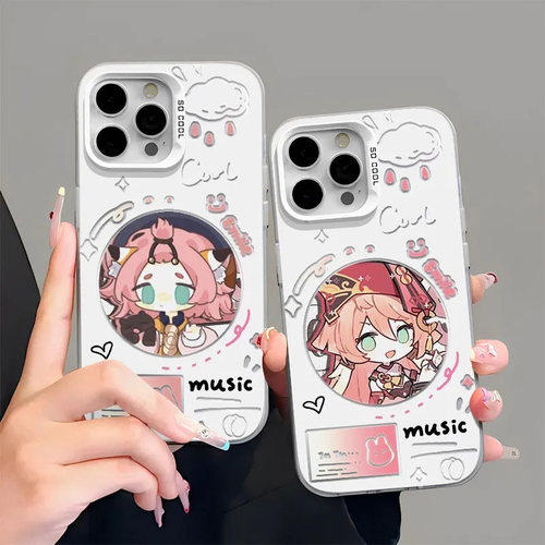 适用苹果17手机壳iPhone15原神14pro镭射彩银13/12mini散兵魈16纳西妲x/xs可莉xr枫原万叶MAX6/7/8PLUS套se4 - 图2