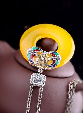 纯银女款毛衣链秋冬百搭手工吊坠