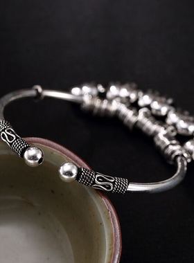 泰国复古手工做旧百搭女士老银匠