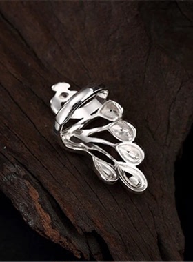 复古孔雀戒指七夕S925泰银马赛