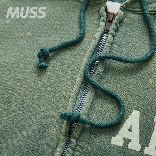 现货 BOWWOW ARMY ZIP HOODIE AGED日产渐变水洗破坏拉链卫衣25AW - 图2