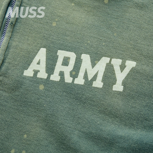 现货 BOWWOW ARMY ZIP HOODIE AGED日产渐变水洗破坏拉链卫衣25AW - 图3