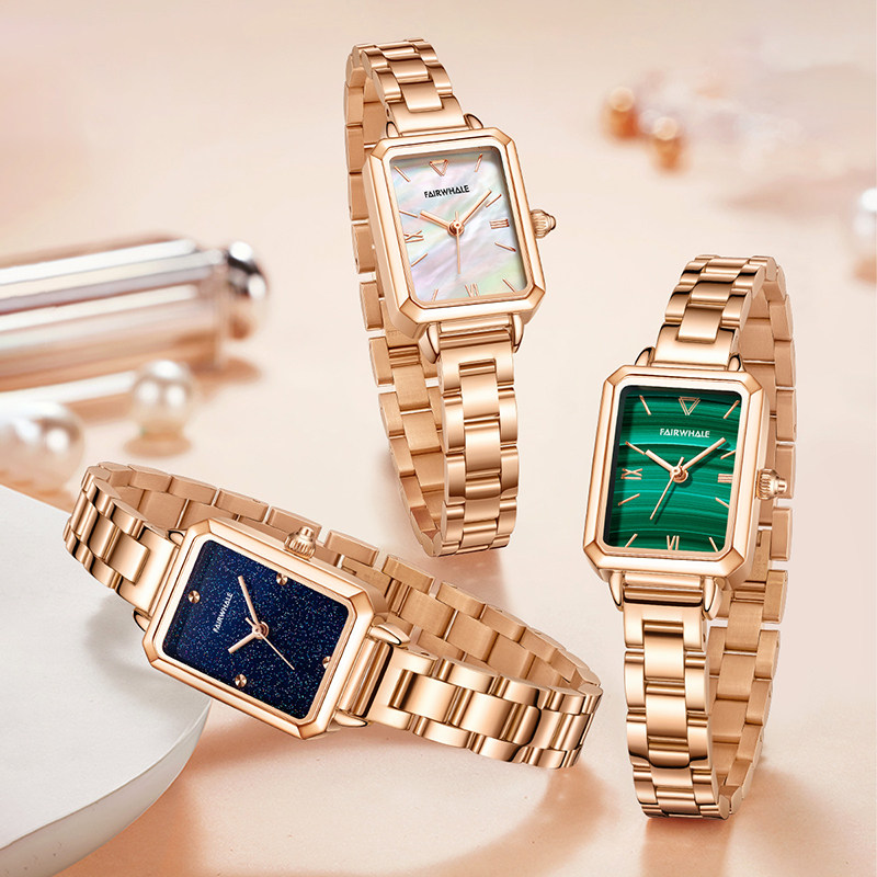 【七夕专属】马克华菲女方形小绿女表 马克华菲手表国产腕表