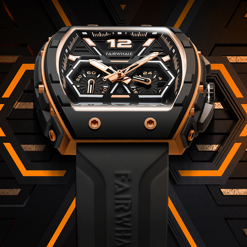 马克华菲2022男士镂空酒桶型手表 马克华菲手表国产腕表