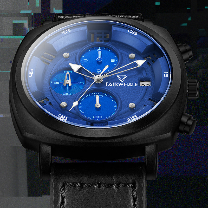 马克华菲方形运动潮流男士石英表 马克华菲手表国产腕表