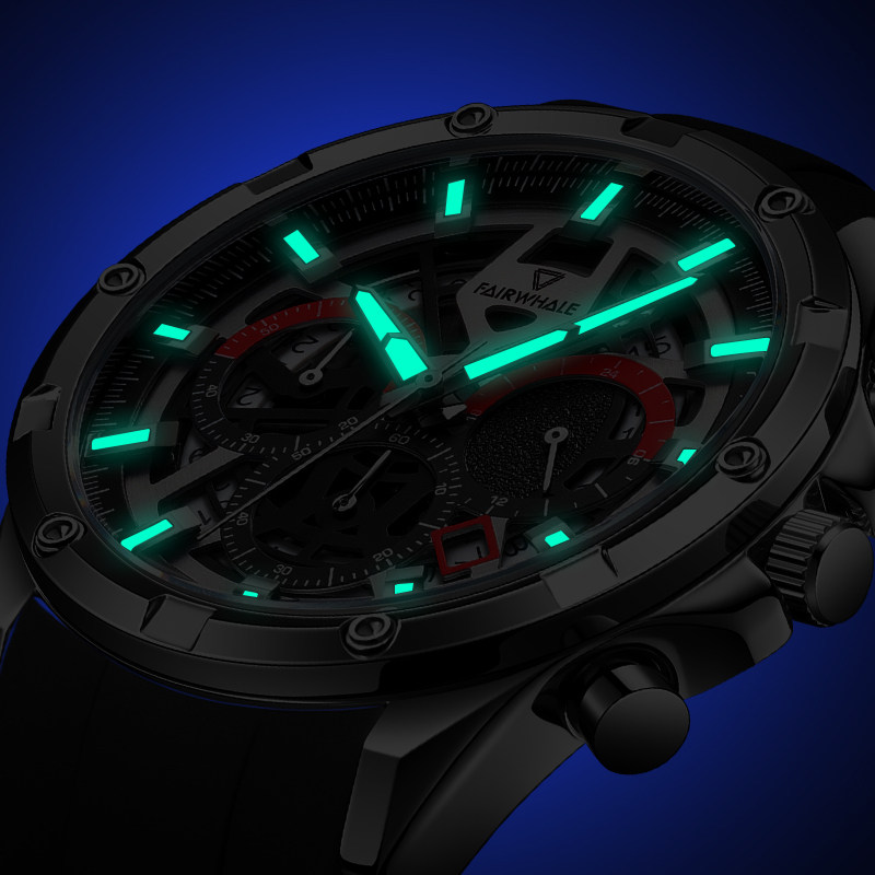 马克华菲新款正品牌男士镂空手表 马克华菲手表国产腕表