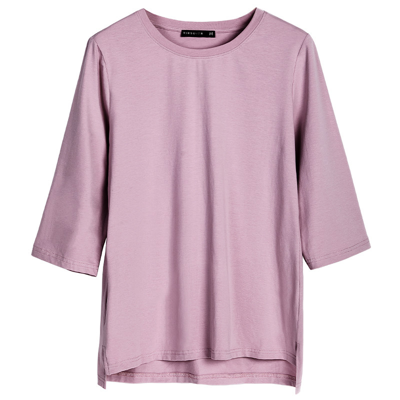 秋款新胖mm显瘦百搭纯棉薄款打底衫 茵柏仑T恤