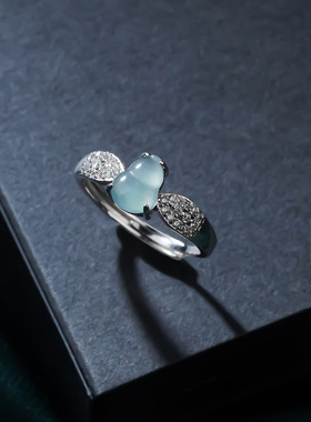 天然翡翠葫芦戒指绿色玉石女轻奢高级感活口设计（多样性发一）