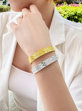 adhora意大利银鳞光表带手链女S925银简约气质手饰2024送女友礼物