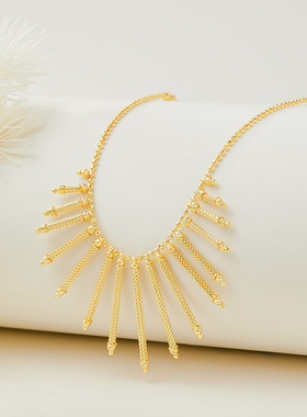 adhora太阳流苏项链女锁骨链气质高级显脸小送女友礼物