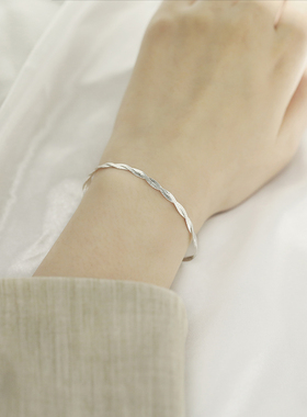 adhora小众银丝编织手链女个性欧美风手饰