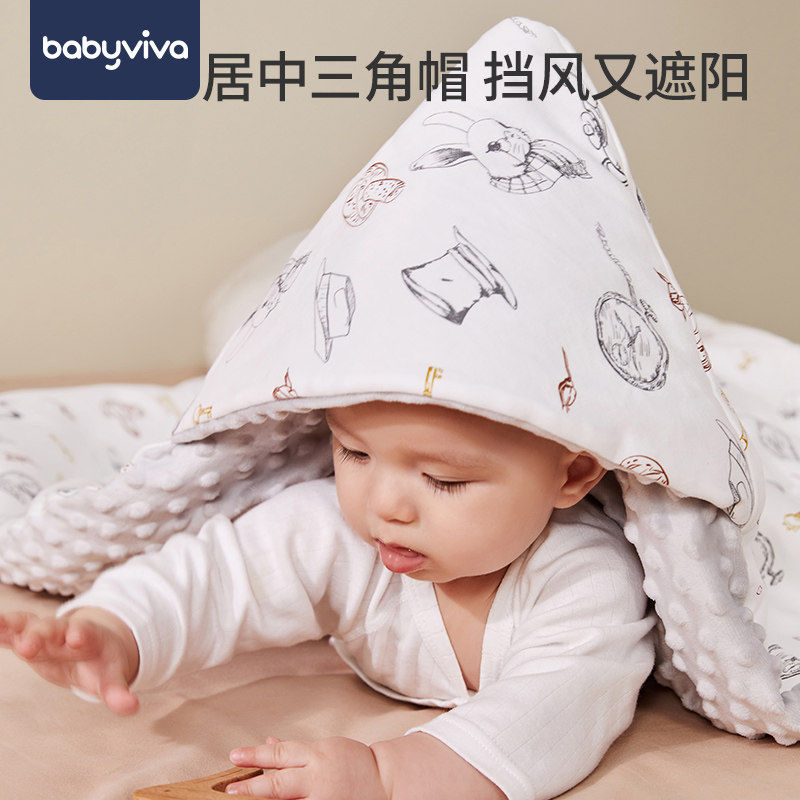 babyviva新生婴儿包被恒温纯棉抱被 babyviva婴童抱被/抱毯