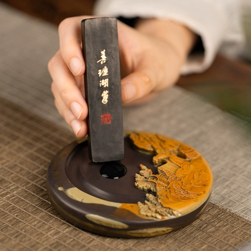 【Подощерский продукт】 Шанлиан озеро Пен Чжук Чжук Чук-Штоун ручной работы сырой камень День отца День отца Маленькая мультипликационная щетка каллиграфия Высококачественное исследование четыре сокровища.