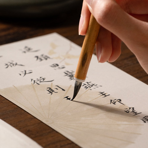 善琏湖笔 小雅 小楷毛笔初学者兼毫套装鸡距笔小字专业款笔笔墨纸砚练字紫毫狼毫小楷专用毛笔兼毫国画书法 - 图1