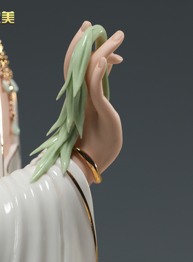 佛堂观音像摆件微美陶瓷中式风