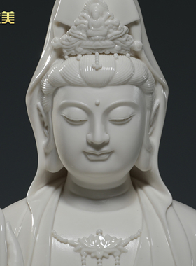 微美陶瓷16寸坐莲观音佛像