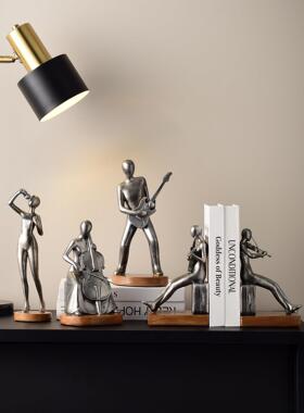 现代创意抽象艺术人物摆件音乐客厅电视柜书房家居装饰品高级感