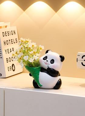 熊猫钥匙收纳玄关摆件创意家居入户进门鞋柜客厅装饰乔迁新居礼品