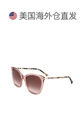 自营Carolina Herrera Women's Peach Havana 56mm Sunglasses -