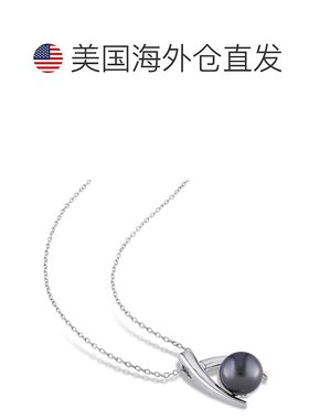美国直邮Julianna B女士项链黑色塔希提珍珠十字吊坠时尚百搭