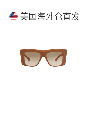自营bottega veneta方形镜框回收醋酸纤维太阳眼镜-棕色 美国奥莱