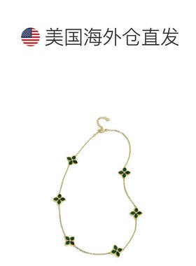 自营 savvy cie jewels18K Gold Vermeil Greeb Agate Flower Cho