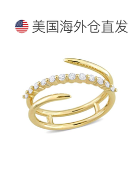 自营 mimi & max1/4 CT TW 10K 金钻石线圈戒指 - 黄色 美国奥莱