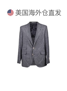 自营Brunello Cucinelli Leather Men's Blazer - blue 美国奥莱