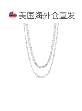 自营 sterling forever层叠串珠链式项链 银白色 美国奥莱直发