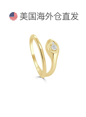 自营sabrina14K Yellow Gold Snake Diamond Ring - yellow gold