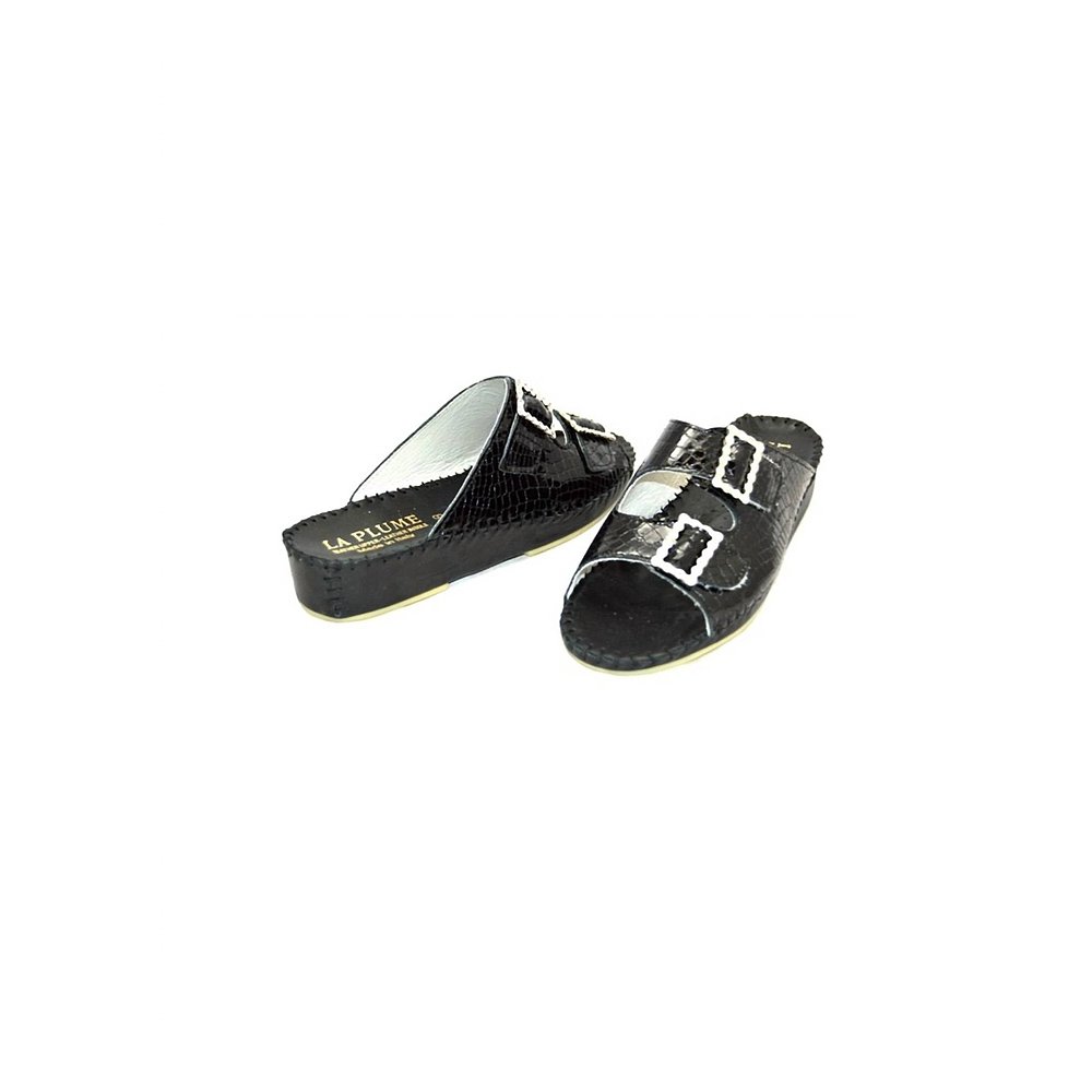 自营laplumeWomen's Jen Croc Rhinestone Sandal In Black - bla - 图2