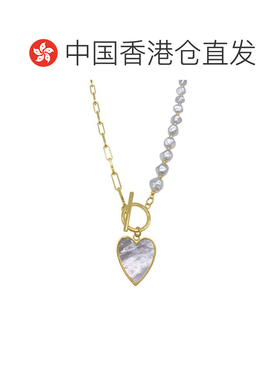 自营 Adornia 珍珠和链心形套环项链 - 白色 美国奥莱直发吊坠