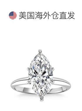 自营 pompeii33.17 克拉白金认证实验室种植榄尖形钻石订婚戒指 -