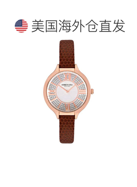 自营Kenneth Cole Women's 33mm Quartz Watch - brown 美国奥莱
