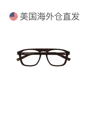 自营saint laurentSl 157 Tortoiseshell Rectangular Eyeglasses