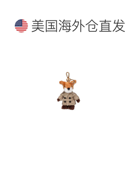 自营burberry米色狐狸面料魅力-中性色 美国奥莱直发挂件钥匙扣