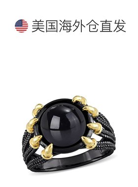 自营 Mimi & Max 6 克拉 TGW 黑玛瑙绳索式分叉男士戒指 2 色黄色