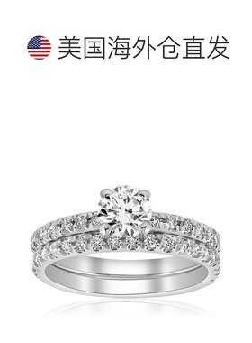 自营 pompeii31 克拉钻石订婚结婚戒指法式密钉镶 14k 白金 - 14k