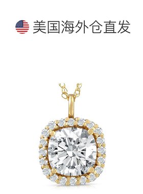 自营 pompeii33 5/8 克拉垫形莫桑石和实验室培育钻石光环吊坠 14