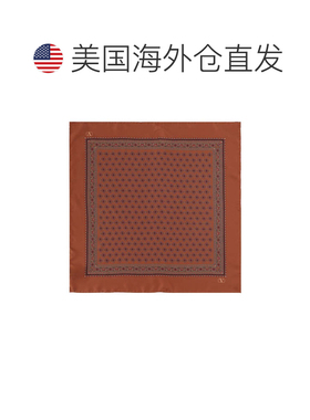 自营valentino garavani几何图案真丝Foulard-棕色 美国奥莱直发