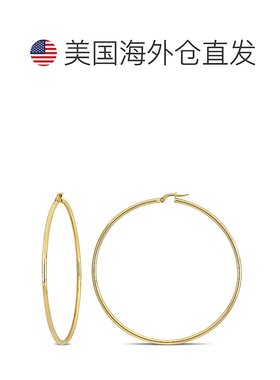 自营 Mimi & Max 65 毫米抛光圈形耳环 10k 金 - 黄色 美国奥莱直