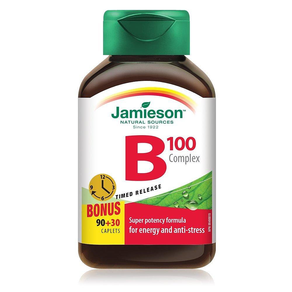 加拿大直邮Jamieson B Complex 100 定时释放（120 粒）维生素 - 图1