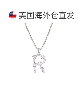 自营adornia镀银混合石水晶初始项链-Silver-r 美国奥莱直发