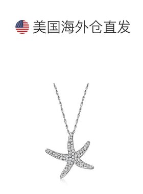 925 纯银 Ross-Simons 钻石海星吊坠项链 - 20 英寸 【美国奥莱】