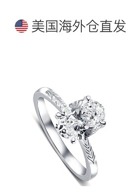 自营 pompeii3经认证的 3 克拉 G/SI1 椭圆形钻石单石订婚戒指 14