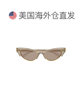 自营bottega veneta半透明米色猫眼太阳镜，搭配金色色调-粉红色