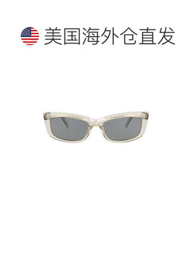 自营saint laurent猫眼镜框回收醋酸纤维太阳眼镜-米色米色银色