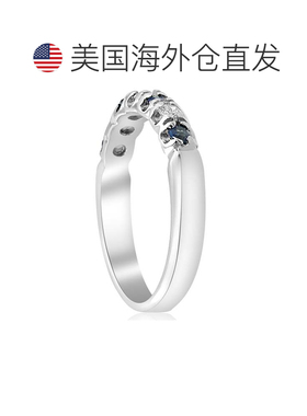 自营pompeii3pompeii 3pompeii 1/3 克拉蓝色蓝宝石和钻石结婚戒